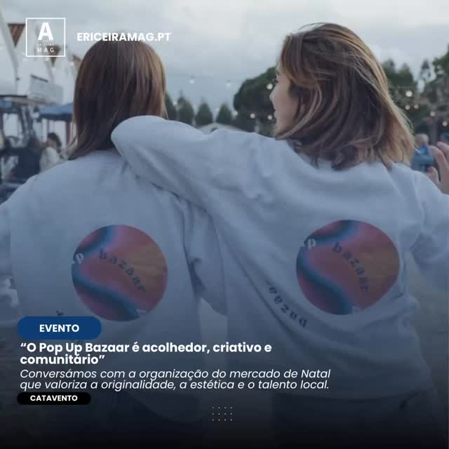 Primas e parceiras criativas, Margarida e Joana Dray dão vida ao Pop Up Bazaar — um mercado acolhedor, original e cheio de talento local. 

Lê tudo aqui: https://www.ericeiramag.pt/o-pop-up-bazaar-e-acolhedor-criativo-e-comunitario/