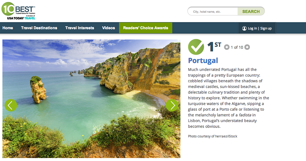 Portugal Portal 10 Best USA Today. - ph. DR
